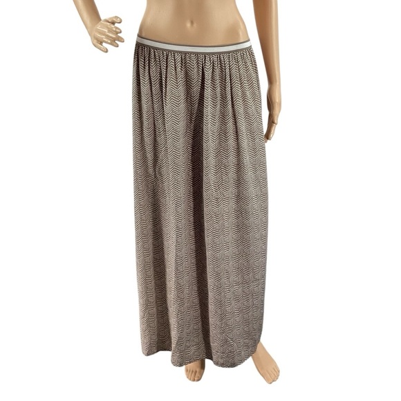 Old Navy Khaki Combo Chevron Dot Maxi Skirt Elastic Waist Size M - Picture 1 of 7